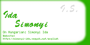 ida simonyi business card